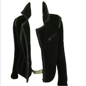 🔥RAG & BONE🔥 MOTO SWEATER JACKET LEATHER TRIM